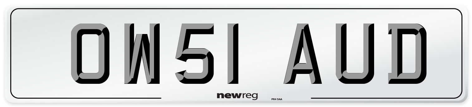 OW51 AUD Number Plate from New Reg